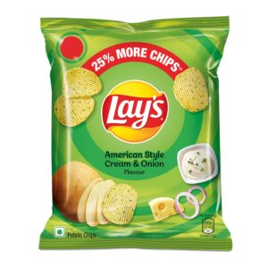 Lay's Potato Chips - American Style Cream And Onion Flavour, 28 Gram